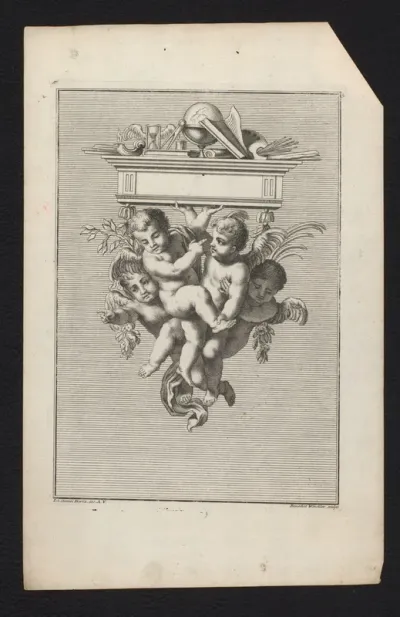Putti met grafsteen