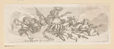 Putti met harnas en wapens