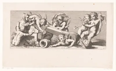 Putti met omgevallen term