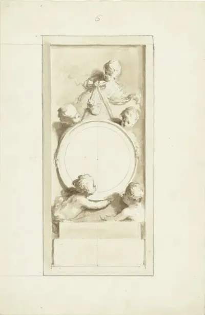 Putti rond een medaillon