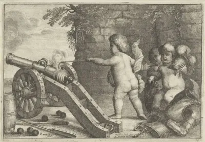 Putti schieten kanon af: Het element Vuur