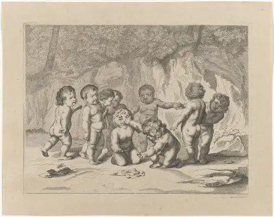 Putti spelend met een zakdoek