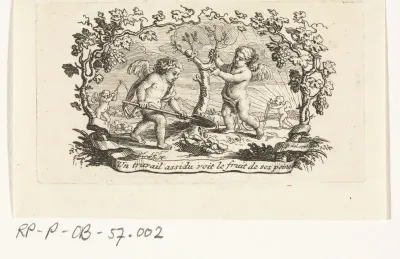 Putti werken op het land