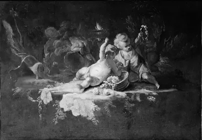 Putti with a basket of flowers