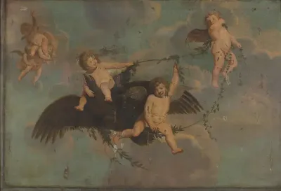 Putti with an Eagle on Clouds