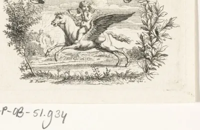 Putto berijdt Pegasus