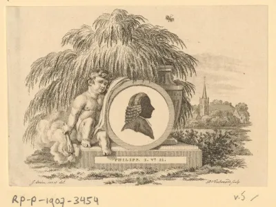 Putto bij een silhouetportret van Jacob van Loo
