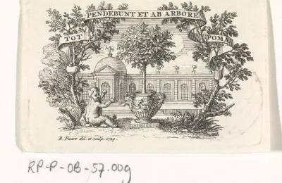 Putto bij sinaasappelboom