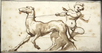 Putto con levriero
