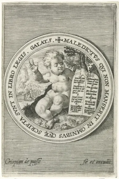 Putto met de tafelen der wet