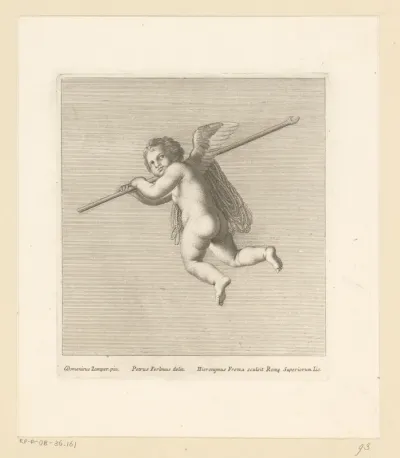 Putto met touw en stok