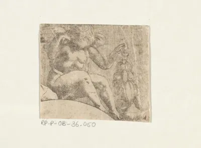 Putto met tros fruit, naar rechts