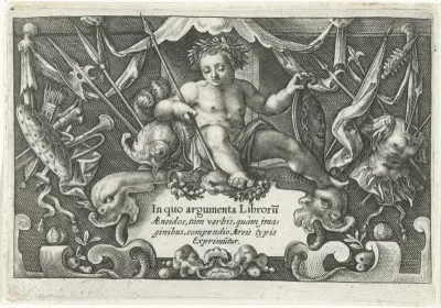 Putto omringd door wapens