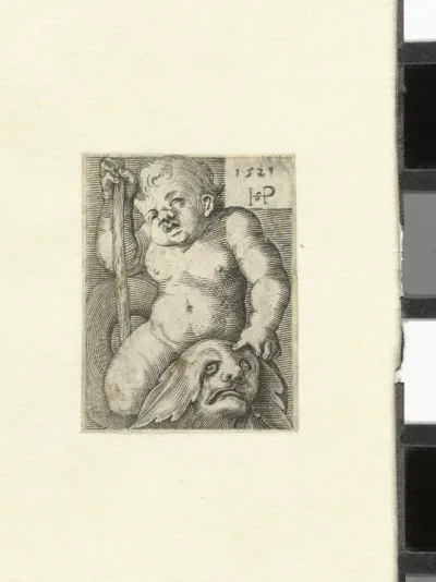 Putto op een dolfijn