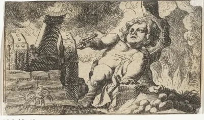 Putto schiet kanonskogels af