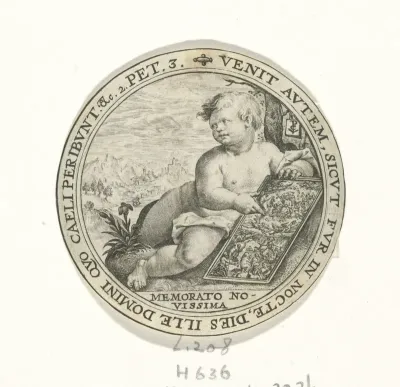 Putto wijst naar tablet