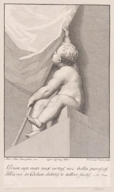 Putto with a banner