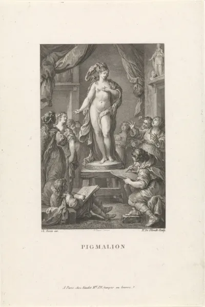 Pygmalion toont het standbeeld aan zijn vrienden