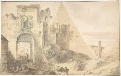 Pyramid of Cestius and the Porta San Paolo, Rome
