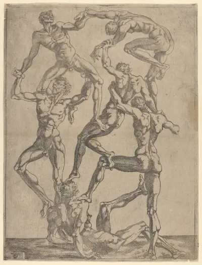 Pyramid of six Men