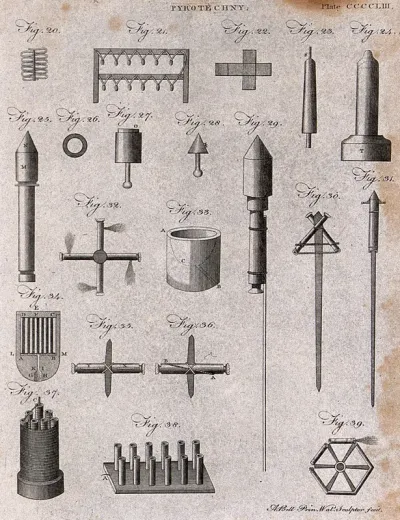 Pyrotechny: various fireworks