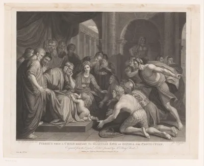 Pyrrhus als kind bij koning Glaucias gebracht ter bescherming