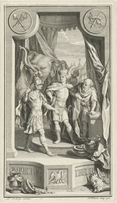 Pyrrhus toont Gaius Fabricius Luscinus een olifant