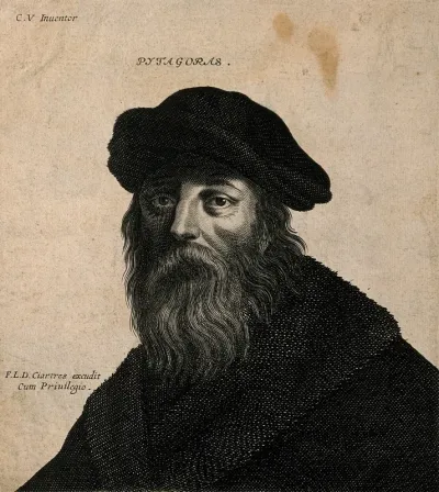 Pythagoras. Engraving attributed to H. David after C. Vignon