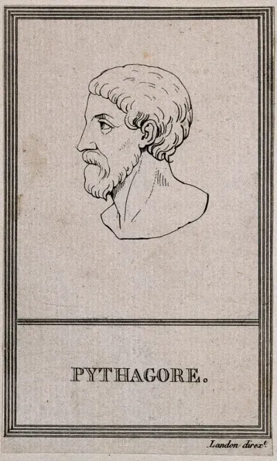 Pythagoras. Line engraving