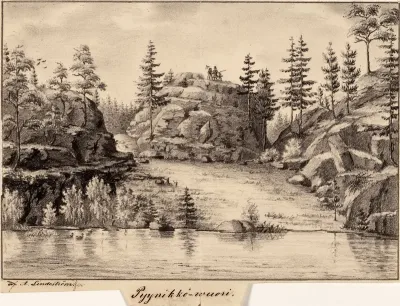 Pyynikinharju Ridge, original drawing for Finland Depicted in Drawings