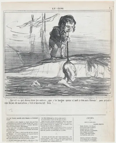 Qu-est-ce qui disent donc les autres..., from En Chine, published in Le Charivari, December 20, 1858