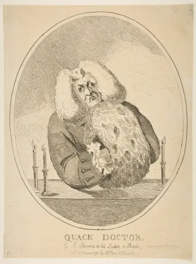 Quack Doctor, G. A. Stevens in His Lecture on Heads