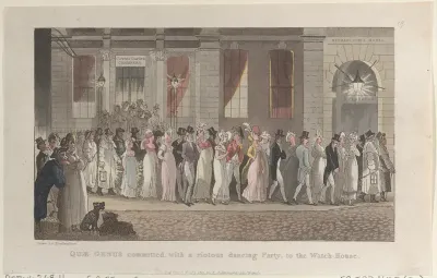 Quae Genus Committed, with a Riotous Dancing Party, to the Watch-House