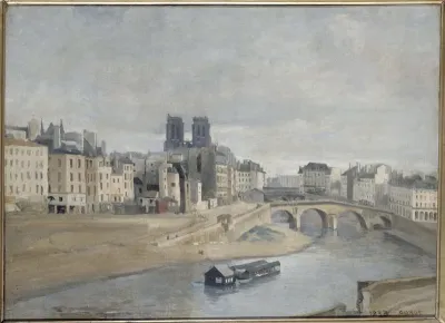 Quai des Orfèvres et pont Saint-Michel by Jean-Baptiste Corot