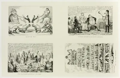 Quarter Day from George Cruikshank's Steel Etchings to The Comic Almanacks: 1835-1853 (top left)