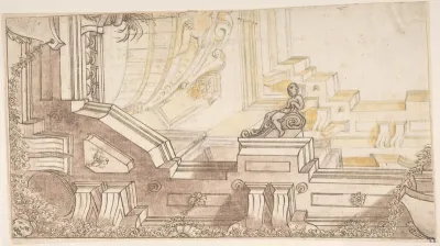 Quarter of a Design for a Trompe L'Oeil Ceiling Decoration