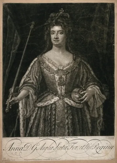 Queen Anne, holding an orb and a sceptre