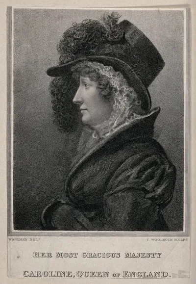 Queen Caroline, wife of King George IV, head and shoulders in profile