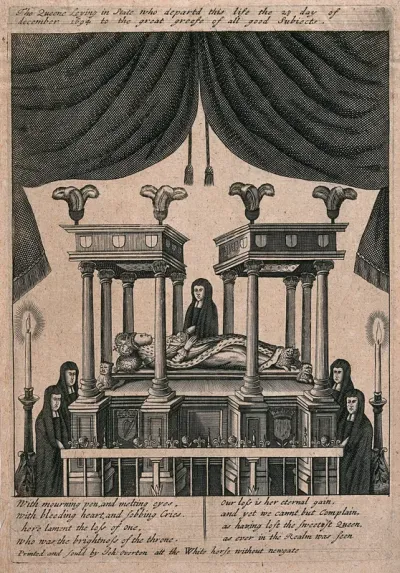 Queen Mary II lying in state