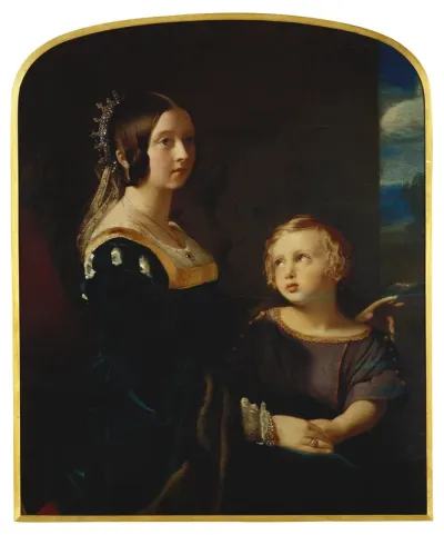 Queen Victoria (1819-1901) with Albert Edward, Prince of Wales (1841-1910)
