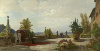 Queen Victoria on the Terrace of Villa Palmieri
