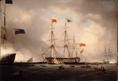 Queen Victoria's Visit to HMS 'Queen' at Portsmouth, 1 March 1842