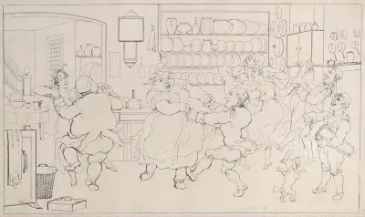 Quoe Genus in the Sports of the Kitchen, from "The History of Johnny Quoe Genus: the Little Foundling of the Late Doctor Syntax"