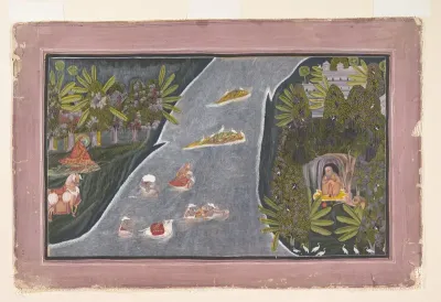 Radha Crosses a River to Interview a Hindu Sage