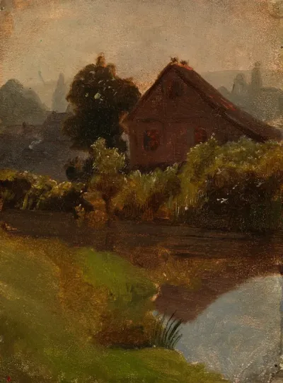 Rakennuksia veden varrella, harjoitelma