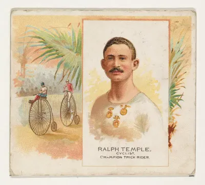 Ralph Temple, Cyclist, Champion Trick Rider, from World's Champions, Second Series (N43) for Allen & Ginter Cigarettes