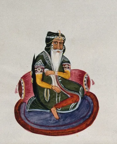 Ranjeet Singh. Gouache painting by an Indian painter