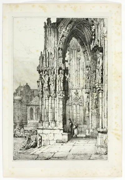 Ratisbonne Cathedral, from Facsimiles of Sketches made in Flanders and Germany