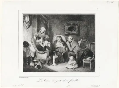 Reading the newspaper in the family circle