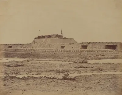Rear of the North Fort After Its Capture, Showing the Retreat of the Chinese Army, August 21, 1860